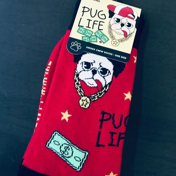 Other - Pug Life Funny Dog Gangster Thug Adult Fun Socks